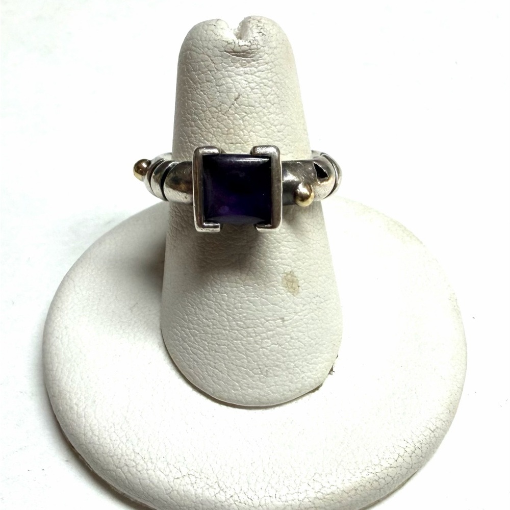 John Antecio Sterling Silver & 18k Amethyst Ring